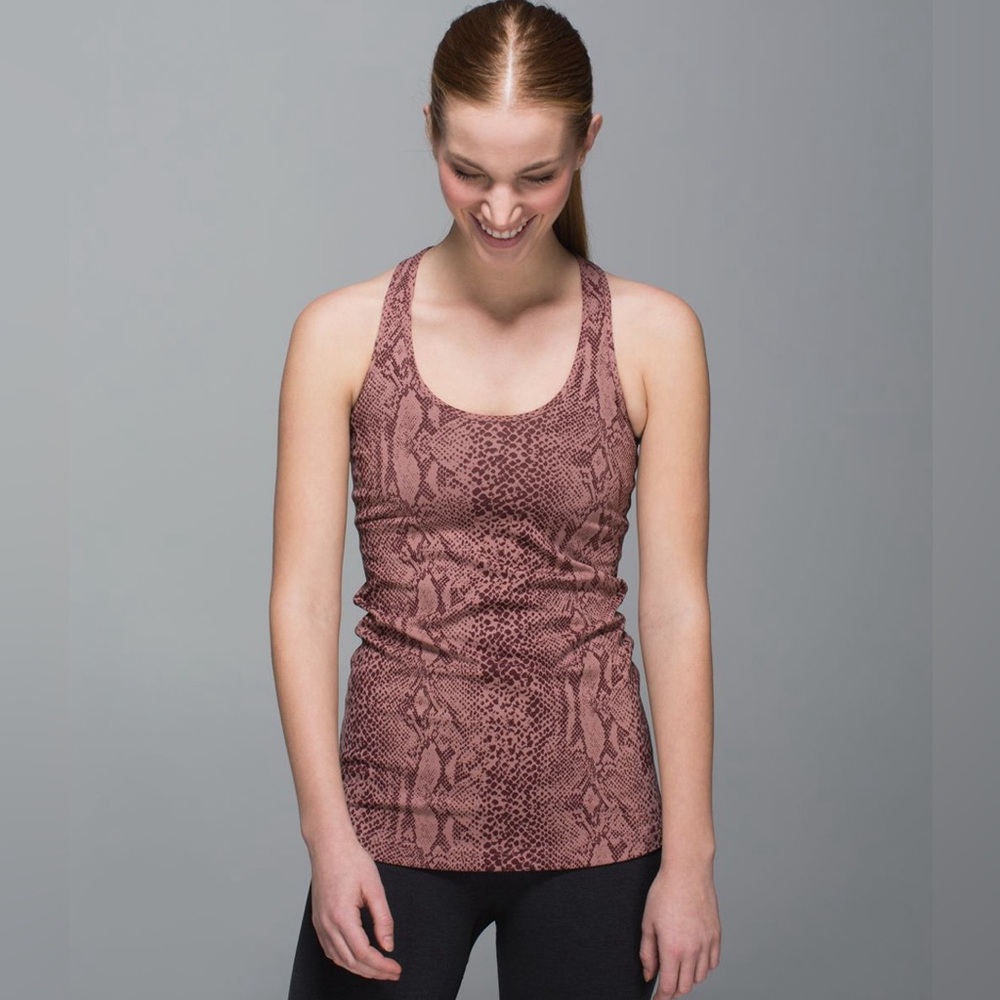 Lululemon Cool Racerback tank top in the "Desert Snake Bark Berry Multi
